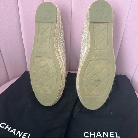 Chanel 21S Tweed Ivory/Beige Espadrilles - Picture 3 of 6